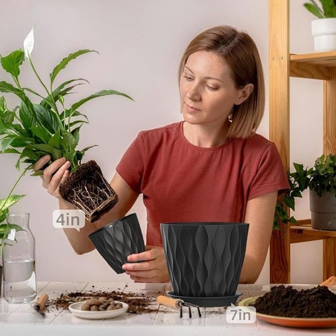 4/4.5/5/5.5/6/6.5/7 Inch Plant Pots, 7 Pack Flower Pots - Image 5