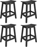 VINGLI 24 Inch Outdoor Bar Stools Set of 4, HDPE Weather Resistance Counter by VINGLI