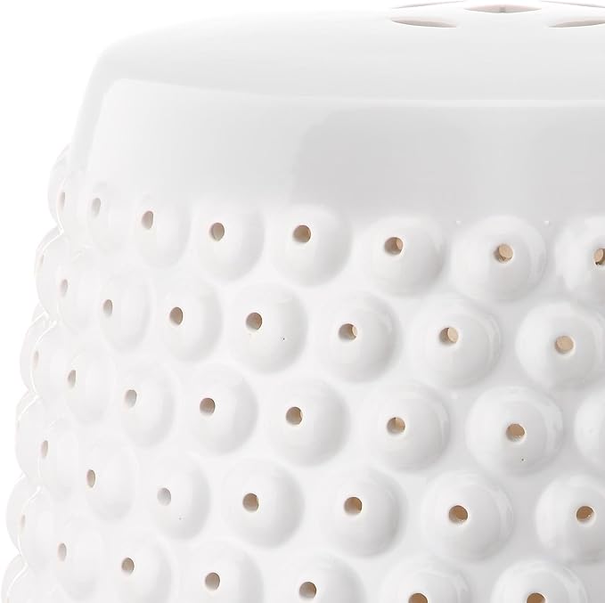 Safavieh Castle Gardens Collection Stella Nail Head White Glazed Ceramic Garden - Image 4