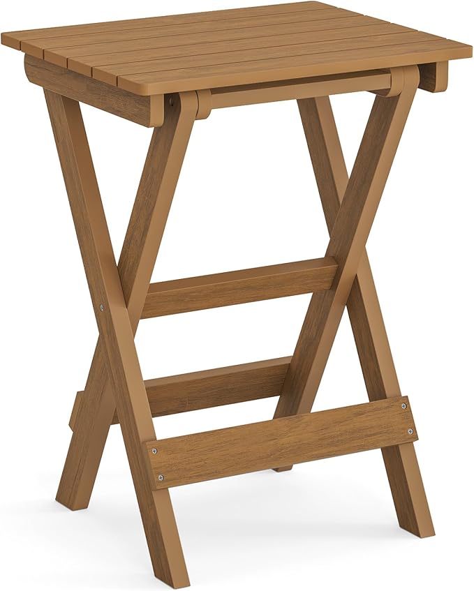 LUE BONA 27 inch Folding Side Table, HDPS Outside End Table - Image 7