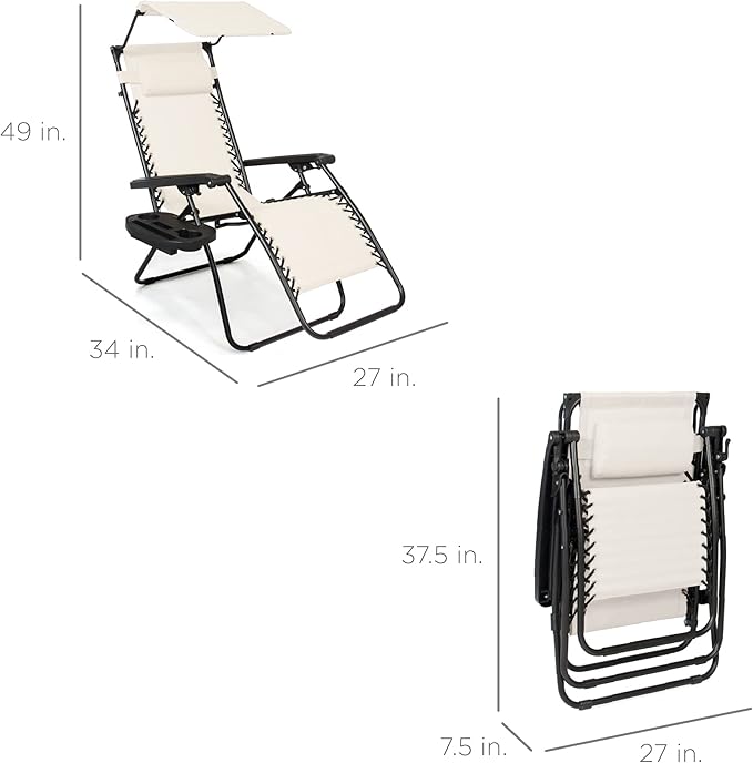 Best Choice Products Folding Zero Gravity Outdoor Recliner Patio Lounge Chair - Image 3