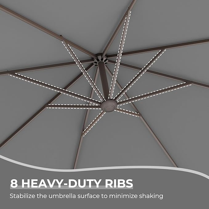 Grand patio 10x10 FT Patio Cantilever Umbrella - Image 8