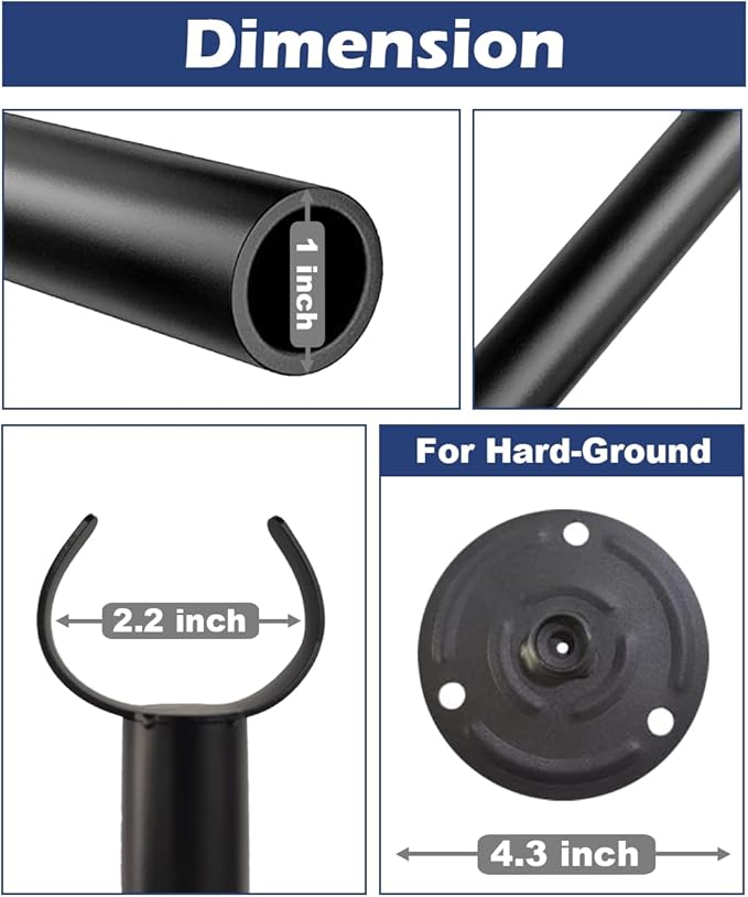 10FT String Light Pole for The Outdoor, Heavy Duty Metal Lighting Stand Pole - Image 4