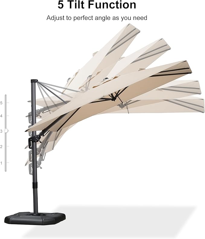 PURPLE LEAF 6.5' X 10' Left-right Tilt Patio Umbrella - Image 8