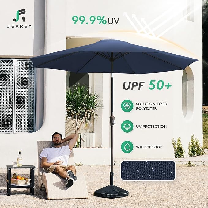 JEAREY 9FT Outdoor Patio Umbrella Outdoor Table Umbrella - Image 3