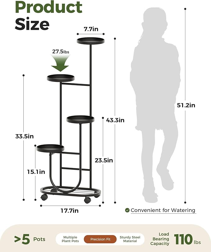 Bamworld Tall Plant Stand Indoor Outdoor Plant Stand - Image 6