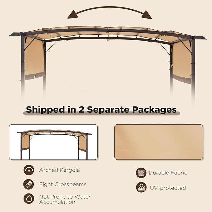 AECOJOY Pergola 9' x 12' Outdoor Pergolas, Pergolas and Gazebo Clearance - Image 3