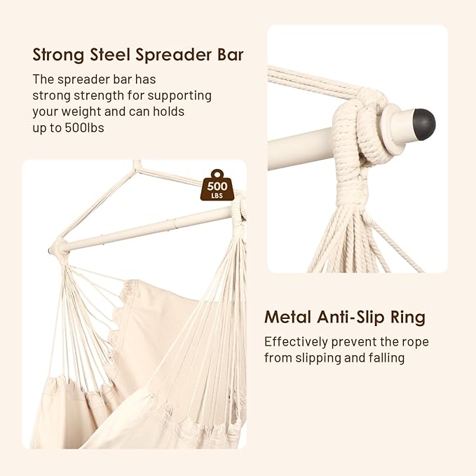 Highwild Hammock Chair Hanging Rope Swing - Image 4