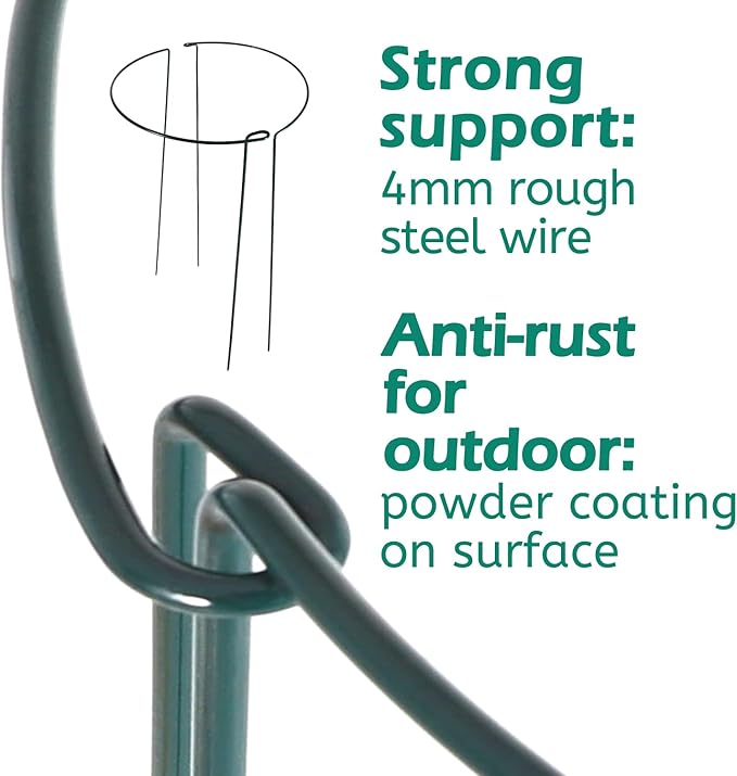 24 Pack Plant Support Stake, Half Round Metal Garden Plant Stake, Border Support - Image 4