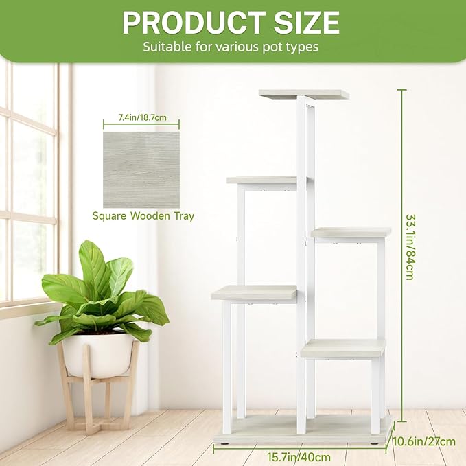 iDavosic.ly 6 Tier Plant Stand Indoor, Tiered Corner Plant Shelf - Image 3