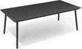 83" Patio Outdoor Dining Table for 6-8, Weather-Resistant Wood-Grain Top by VredHom