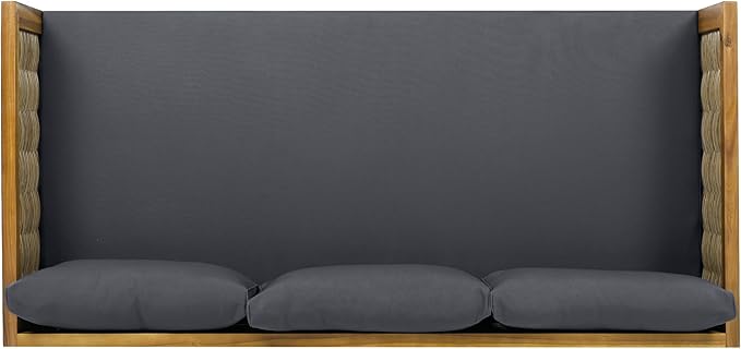 Merax 67.5" Outdoor Patio Daybed 3 Seater Sofa Bed, Acacia Wood Frame - Image 6
