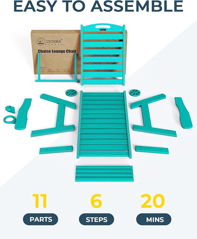Outdoor Lounge Chair Set of 4, All Weather Patio Chaise Lounge Chair - Image 7