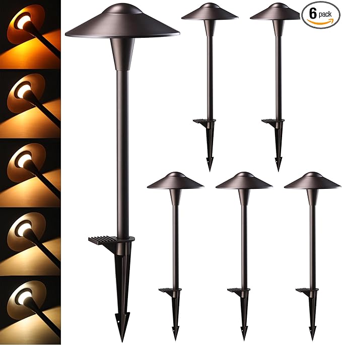 LEONLITE Update 5CCT Low Voltage Pathway Lights, LED Landscape Path Lights by LEONLITE