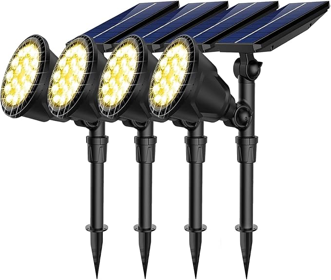 JSOT 600 Lumen Bright Solar Lights Outdoor Waterproof, Solar Powered Landscape - Image 8