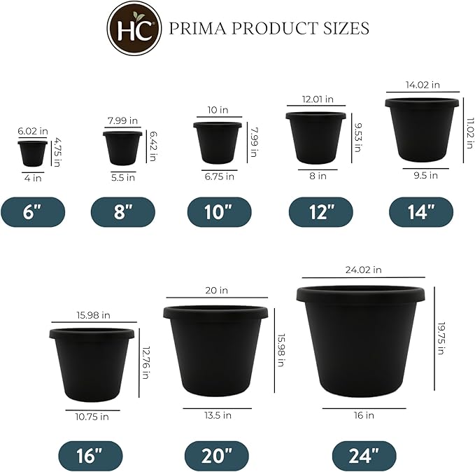The HC Companies 16 Inch Round Prima Planter - Image 4