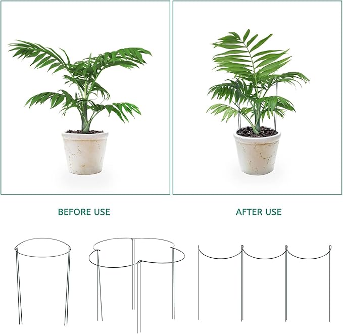 24 Pack Plant Support Stake, Half Round Metal Garden Plant Stake, Border Support - Image 3