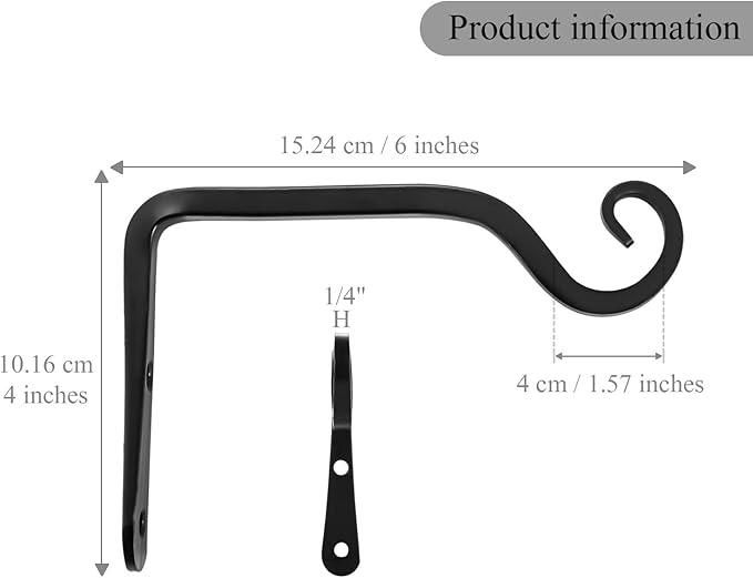 2 Pack 6 Inch Plant Hanger Indoor Outdoor, Hanging Plant Bracket Wall Hooks - Image 2