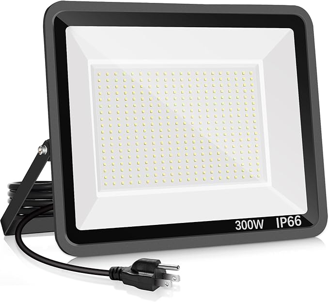 300W LED Flood Light Outdoor, 2000W Equivalent 5000K Daylight White Super by YANYCN
