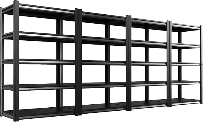 Set of 4 71"H-35"W Garage Shelving-2050LBS 5 Tier Storage Shelves, Adjustable by Unknown