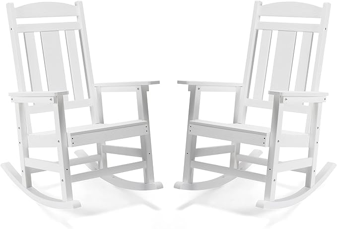 LUE BONA Outdoor Rocking Chairs Set of 4, Weather Resistant HDPS Poly Rocker - Image 8