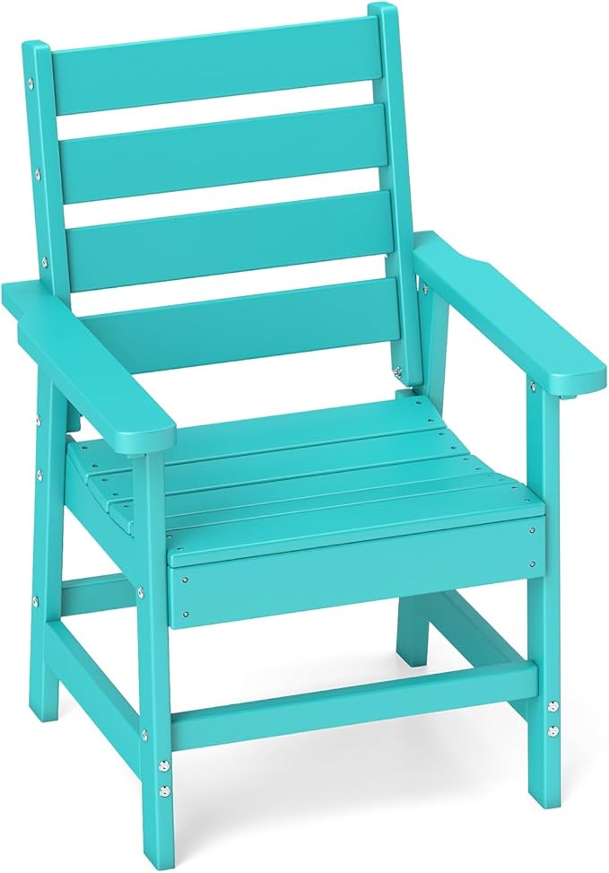 GREENVINES Outdoor Dining Chair | HDPE | Patio Chairs | All-Weather | Aqua by GreenVines