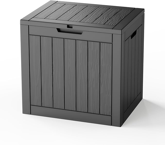 35 Gallon Outdoor Deck Box, Lockable Waterproof Outdoor Storage Boxes by MAIUSCOLI