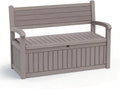 EasyUp 80 Gallon Wood Grain Style Outdoor Storage Bench, Waterproof and by EASYUP