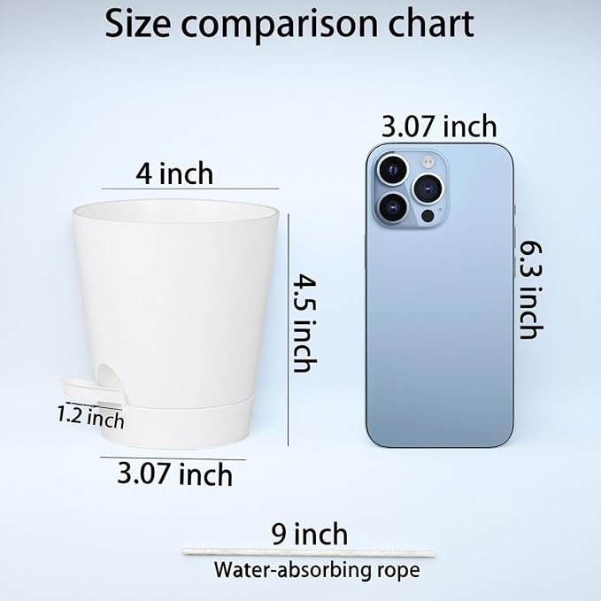 12 Pack 4 Inch Self Watering Plant Pots - Image 2
