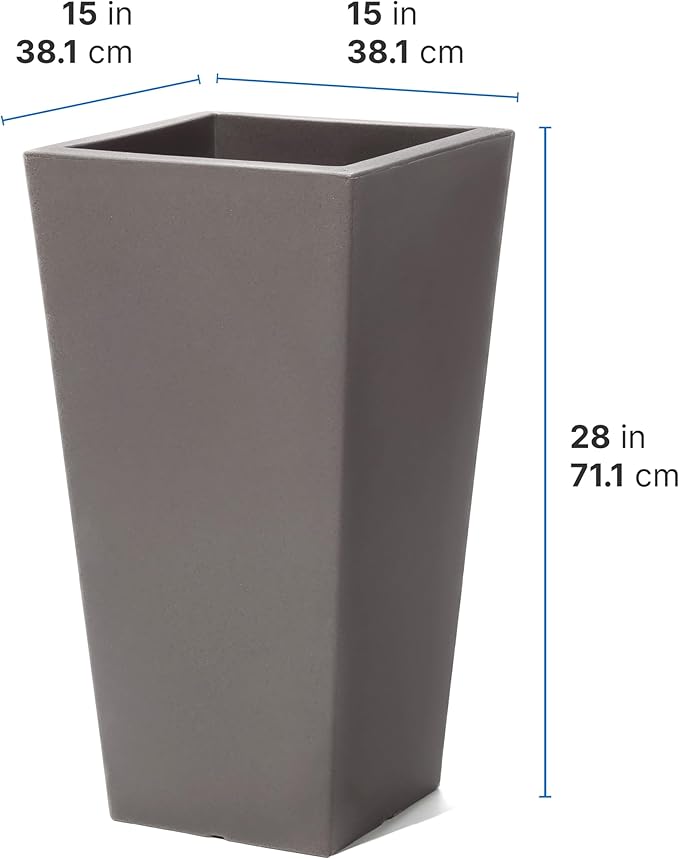 Step2 Tremont Tall Square Tapered Planter, Large Planters - Image 8