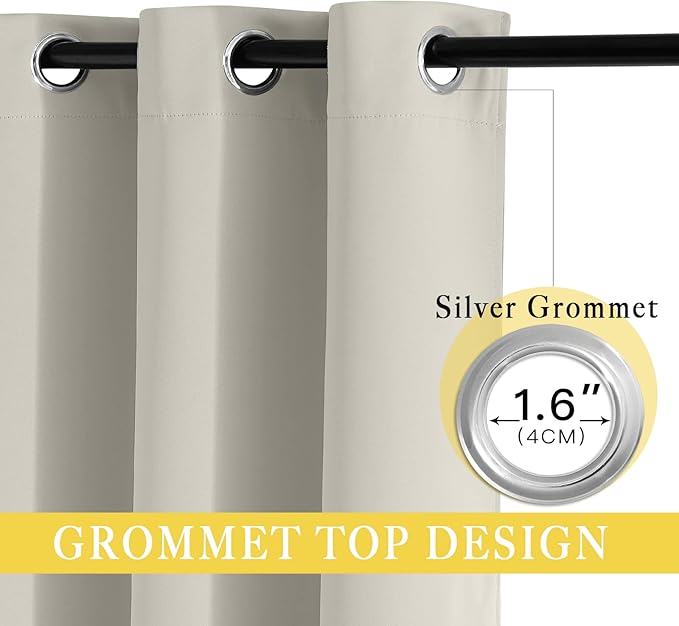 NICETOWN Room Divider Curtain for Bedroom, Grommet Patio Door Curtain Sound - Image 3