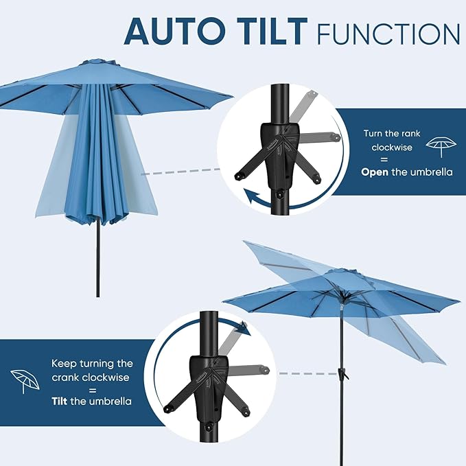 Tempera Patio Market Outdoor Table Umbrella - Image 2