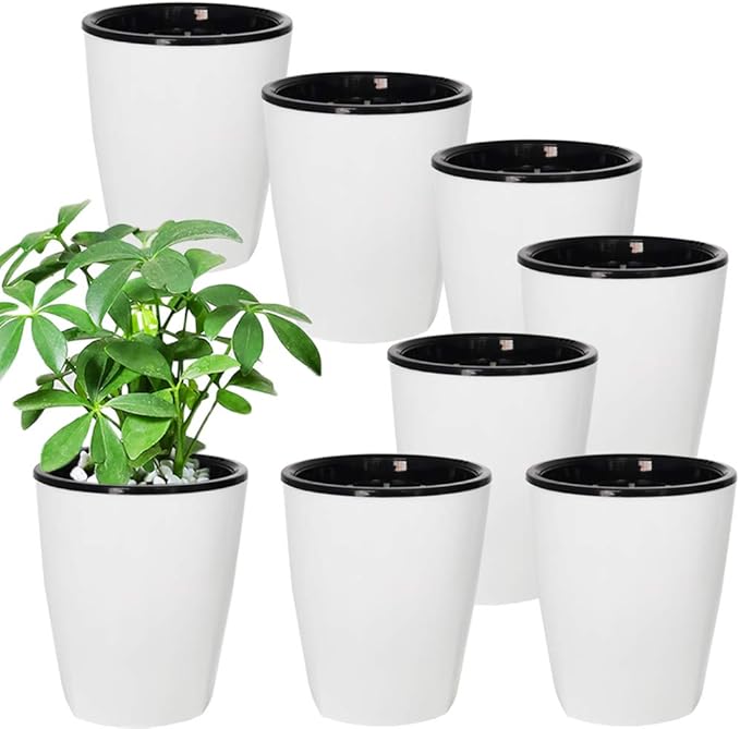 OJYUDD 8 Pack 4 Inch Self Watering Plastic Planter by OJYUDD
