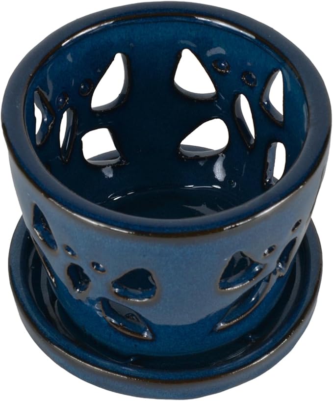 W&W Orchid Pot with Holes and Saucer - Image 3