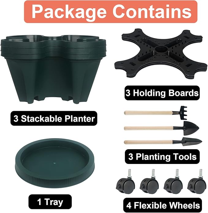 DUNCHATY Stackable Planter, Vertical Garden Planter - Image 8