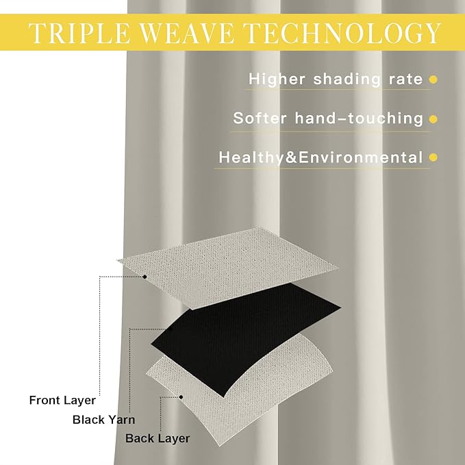 NICETOWN Room Divider Curtain for Bedroom, Grommet Patio Door Curtain Sound - Image 2