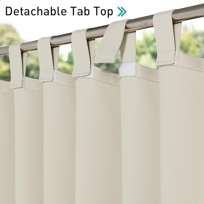 NICETOWN Detachable Sticky Tab Top Outdoor Curtain - Image 3