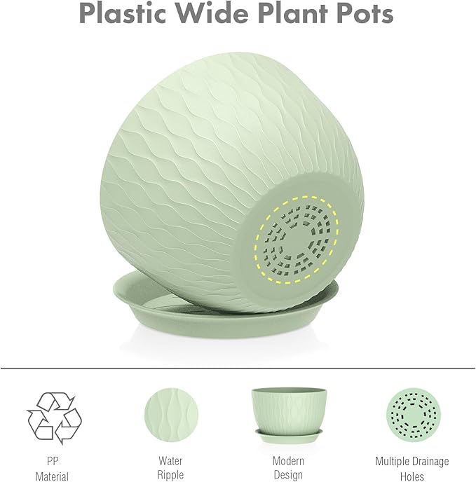 Large Flower Pots 12/10/9 inch, 3 Set Wide Plant Pots - Image 4