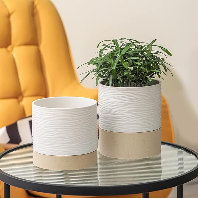 Nihow Self Watering Plant Pot: 6 Inch Ceramic Planter - Image 7