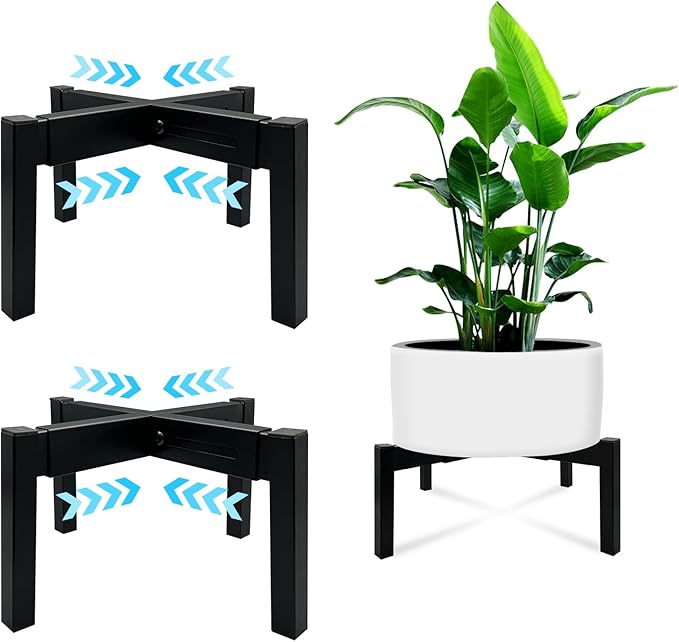 2 Pcs Heavy Duty Adjustable Metal Plant Stand by DDPow
