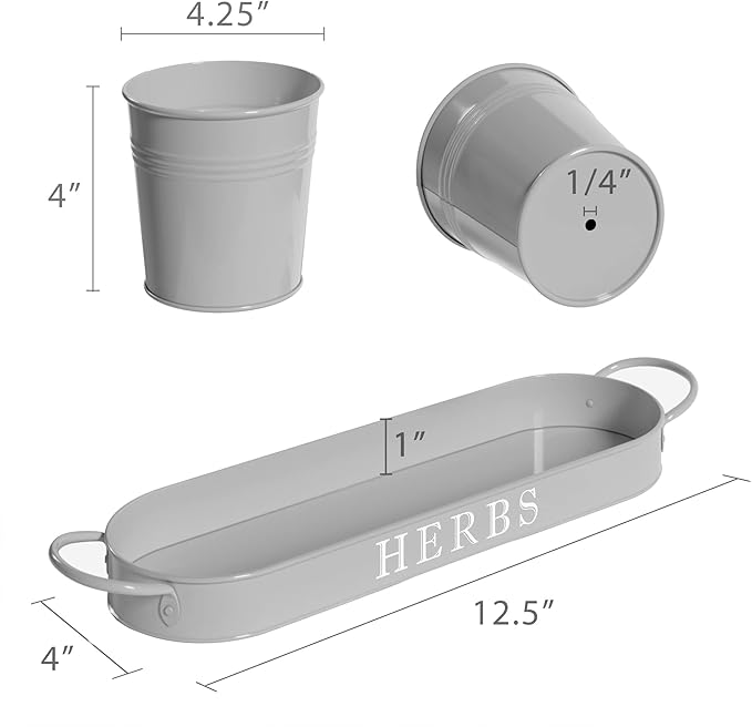 Barnyard Designs Indoor Herb Garden Planter Set - Image 4