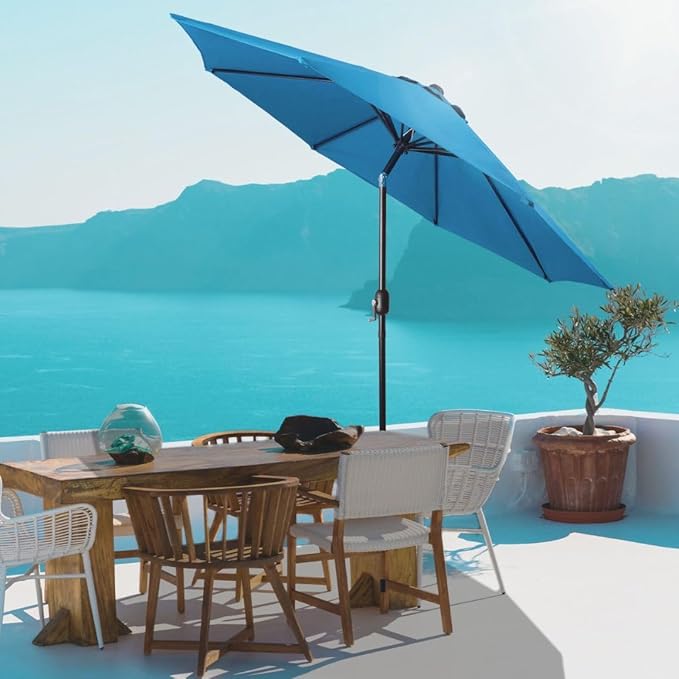 Backyard Expressions 9 ft. Patio Umbrella, Market Table Umbrella w/Tilt and - Image 5
