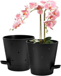 Orchid Pots with Holes, 6 Inch Self Watering Orchid Pot 2 Pack Plastic Plant by Vanslogreen
