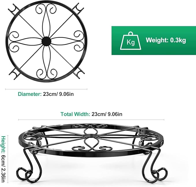 Metal Plant Stand Indoor/Outdoor, Low Corner Plant Stand, Decoration Small - Image 3