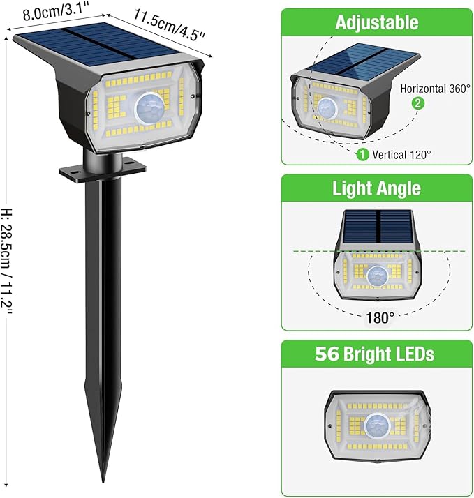 nipify 10 Pack Solar Spot Lights Outdoor Motion Sensor - Image 7
