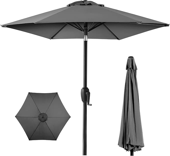 Best Choice Products 7.5ft Heavy-Duty Round Outdoor Market Table Patio Umbrella by BestChoiceProducts