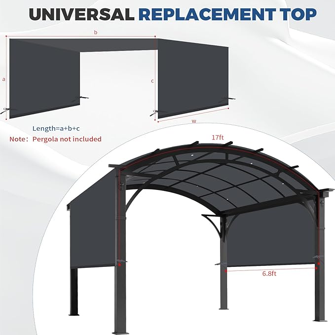 Universal Waterproof Pergola Canopy Shade Cover Replacement - Image 3
