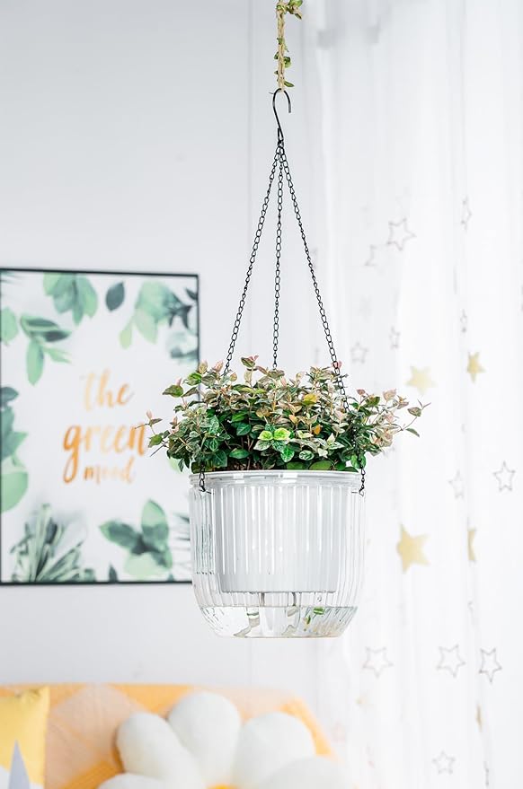 Melphoe 1 Pack Self Watering Hanging Planters Indoor Flower Pots, 8.3 Inch - Image 5