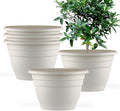 5 Pack 10 Inch Plant Pots for Indoor Outdoor, Plastic Floor Planters by RooTrimmer