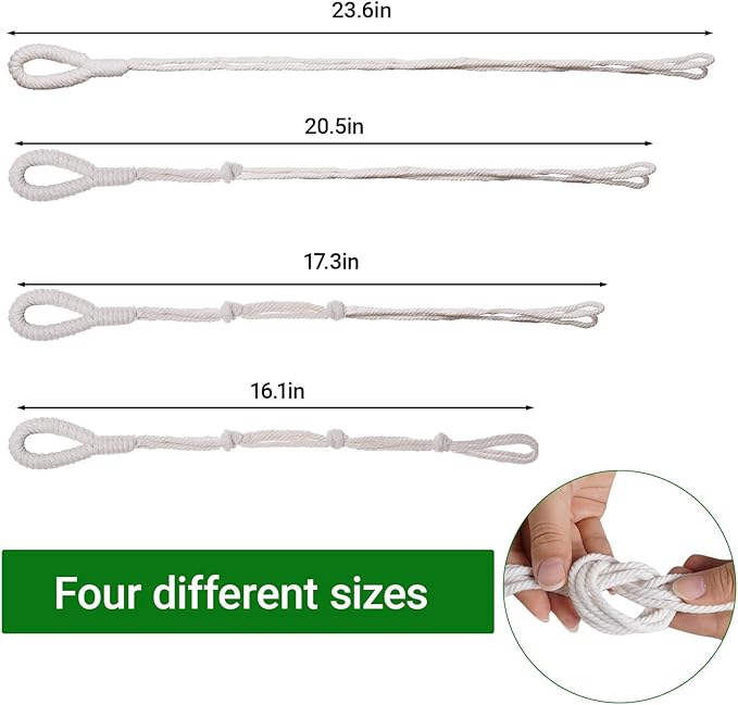 SUMERSHA 6 Pack Adjustable Macrame Plant Hanger Extenders Rope Handmade Woven - Image 3
